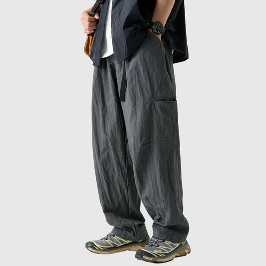 Water-Repellent Belted Yamamoto Pants