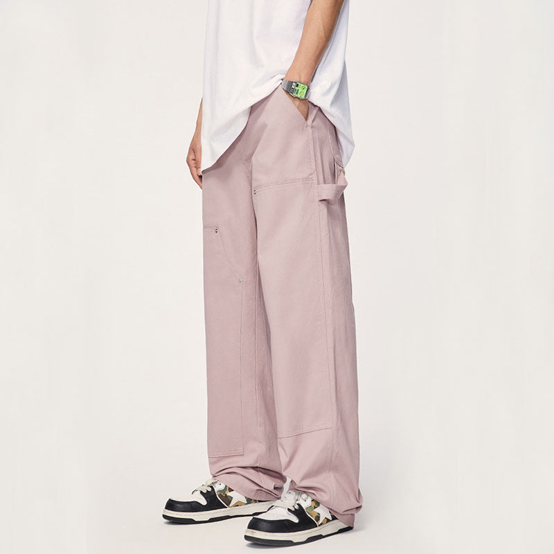 Wide Leg Solid Color Cargo Pants