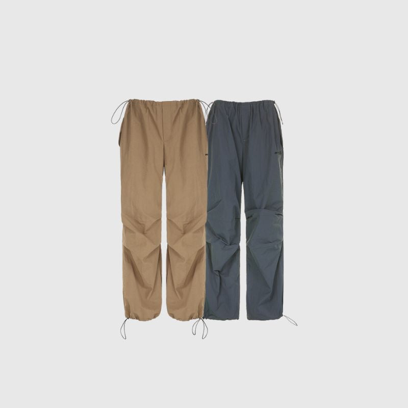 Pleated Loose-fit Parachute Pants