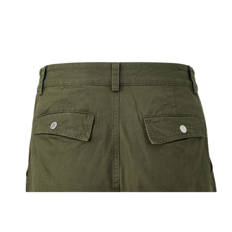 Side Pocket Patch Pleated Cargo Pants