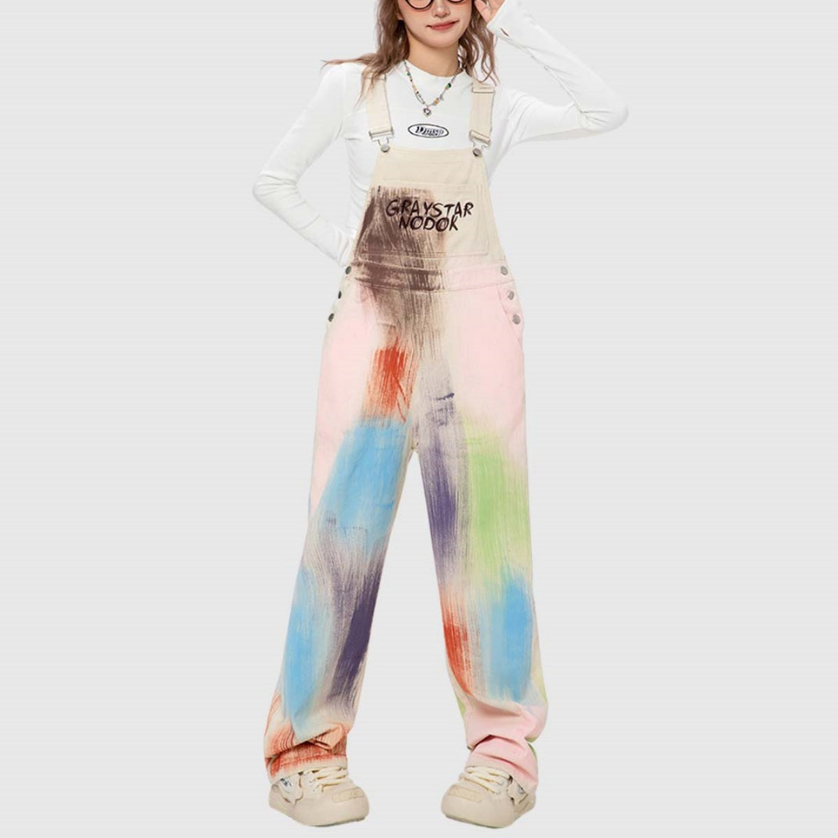 Rainbow Splash Tie-Dye Overalls