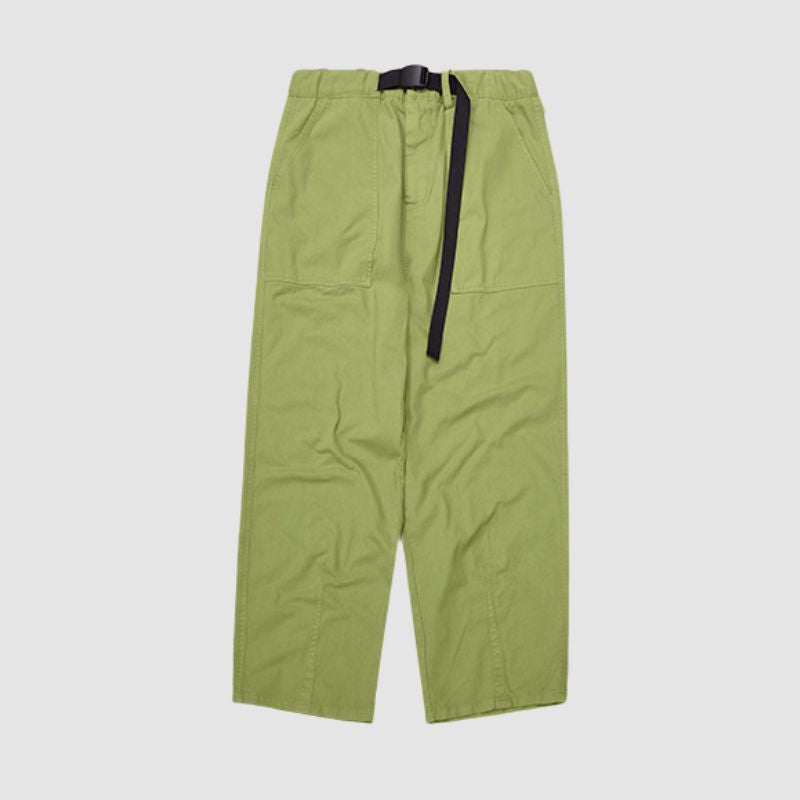 Japanese Style Solid Color Wide Leg Cargo Pants