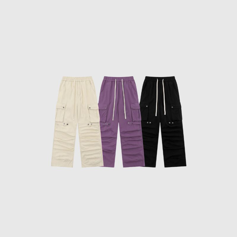 Pleated Multi Pocket Patch Cargo Pants