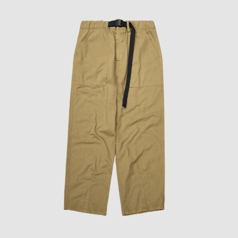 Japanese Style Solid Color Wide Leg Cargo Pants