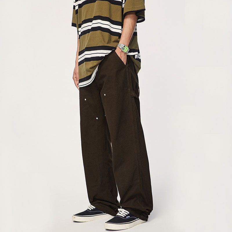 Wide Leg Solid Color Cargo Pants