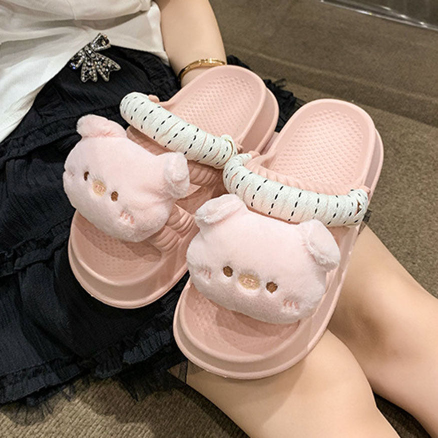 Two Strap Cartoon Doll Decor Sandals