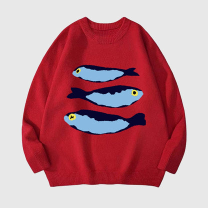 Fluffy Knit Fish Sweater