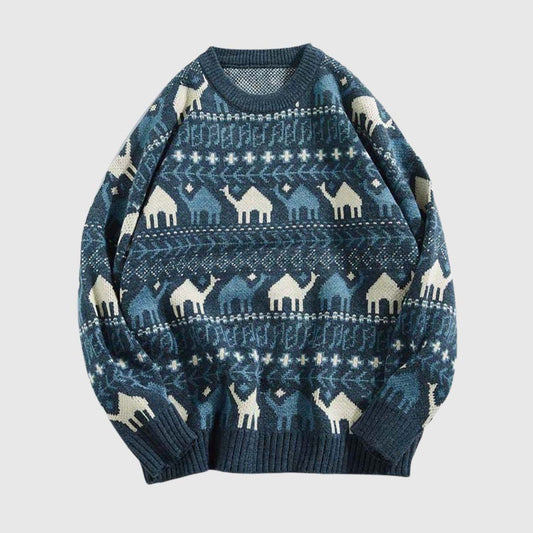 Tribal Pattern Knit Sweater