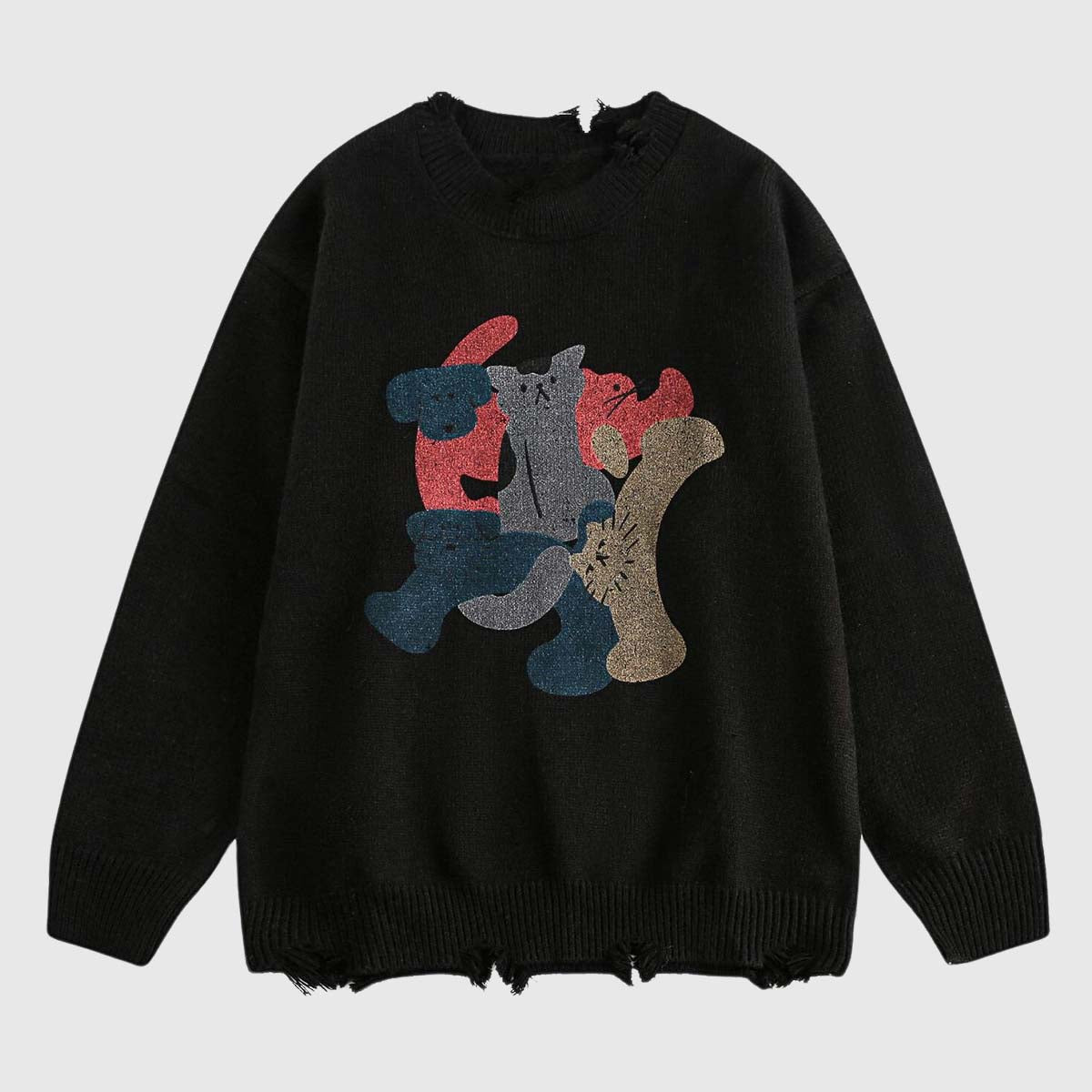 Playful Boxing Cats Sweater