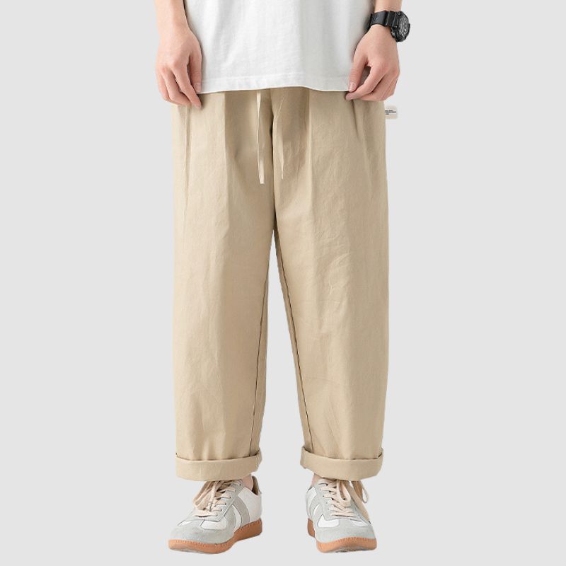 Outdoor Pleated Design Straight Leg Cargo Pants