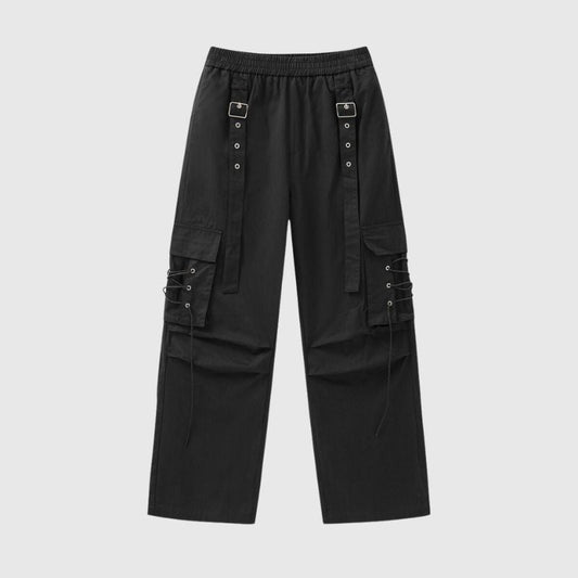 Ribbon Button Cargo Pants