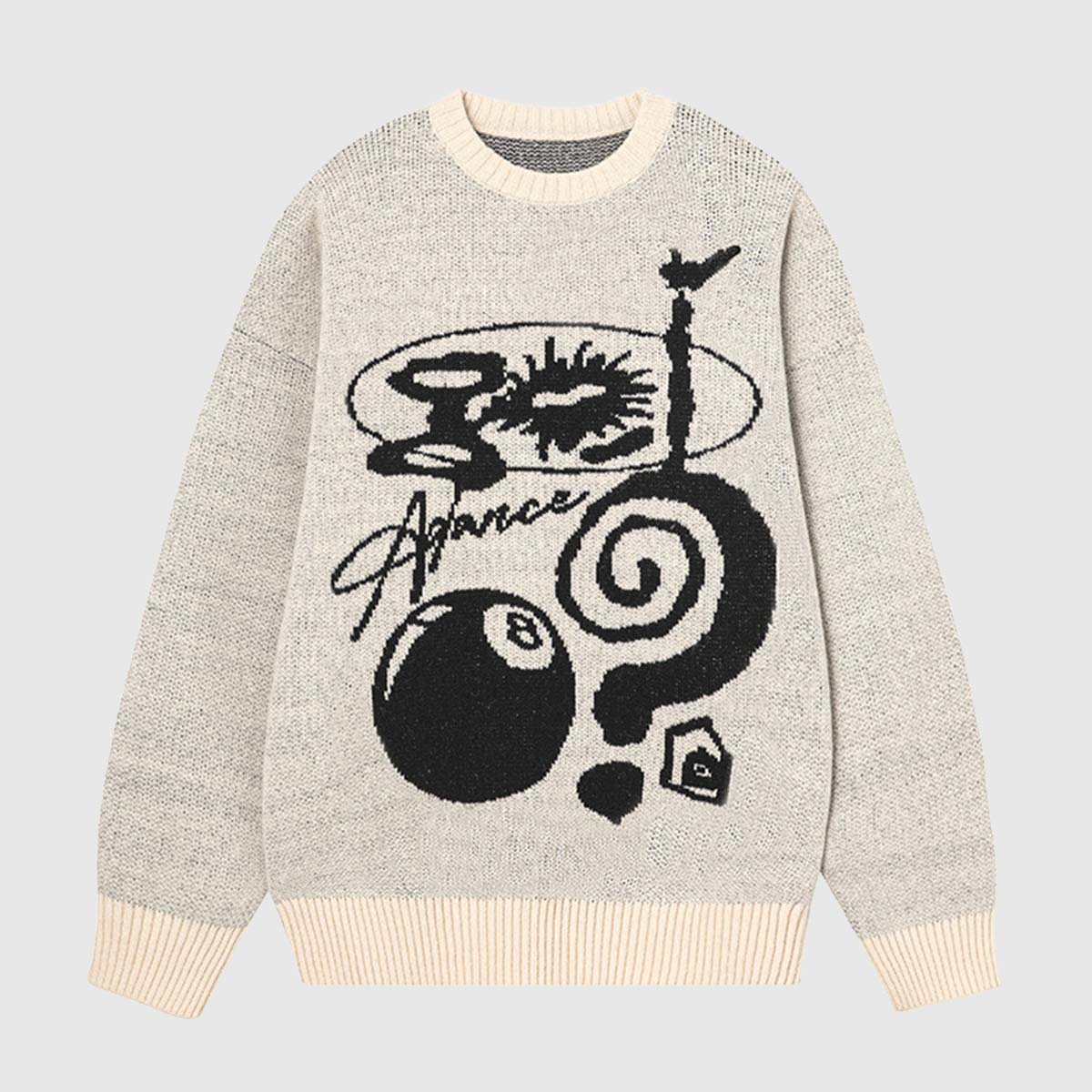 Abstract Graphic Knit Sweater