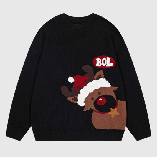 Reindeer Knit Christmas Sweater