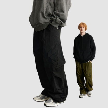 Side Pocket Patch Pleated Cargo Pants