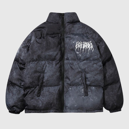 Oversized Thorn-Embossed Insulated Puffer