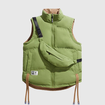 Dual-Wear Puffer Vest With Bags