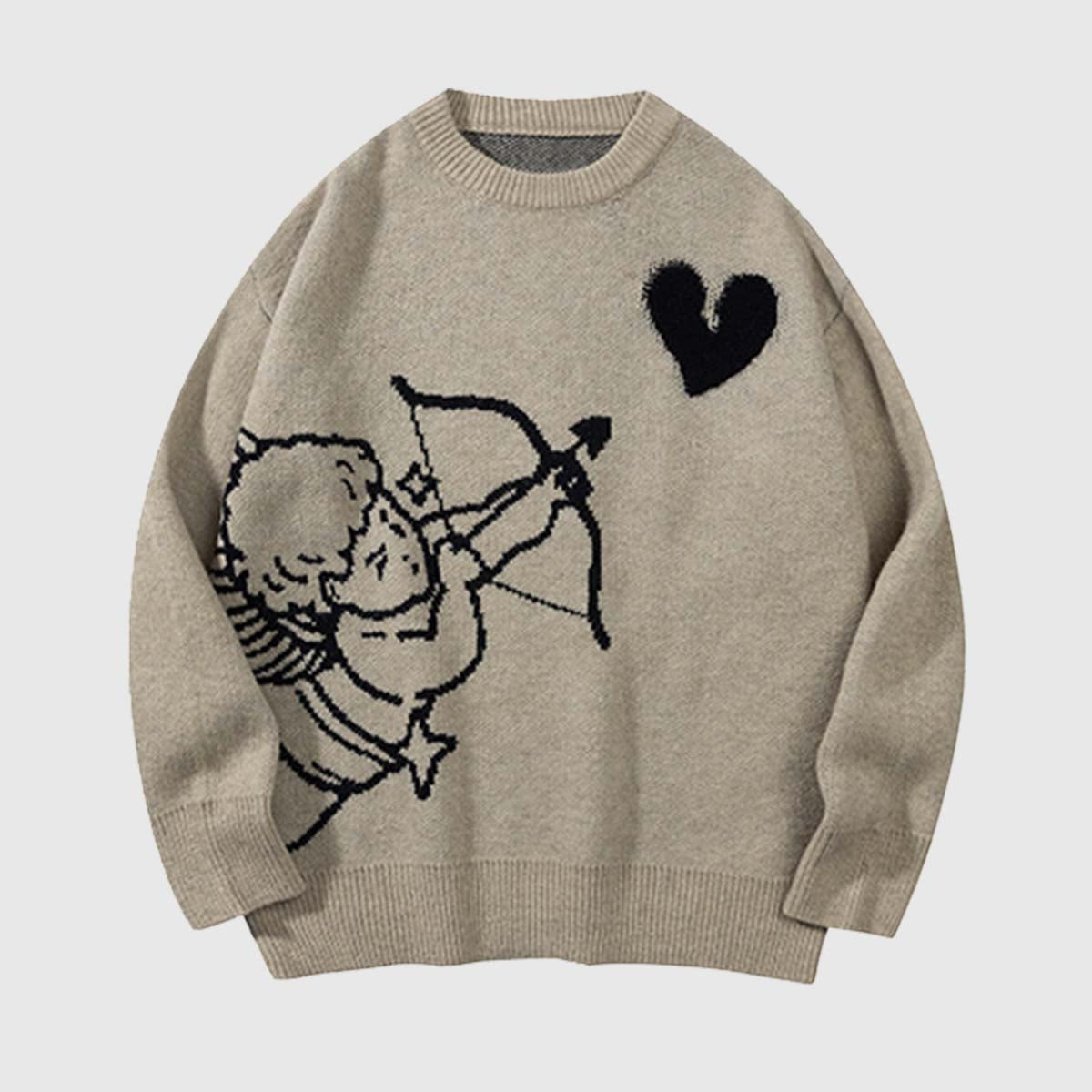 Cherub Heart Graphic Knit Sweater