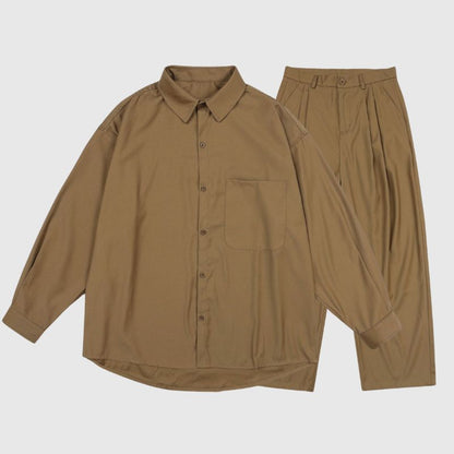 Loose Simple Shirt Set