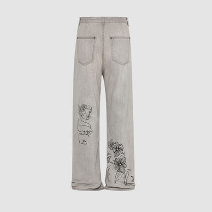 Artistic Printed Design Jeans