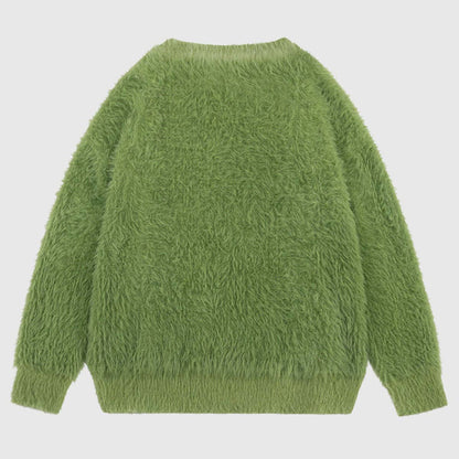 Fuzzy Cat Design Sweater