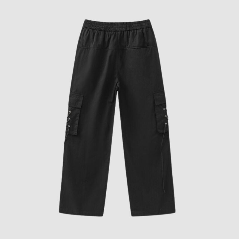 Ribbon Button Cargo Pants