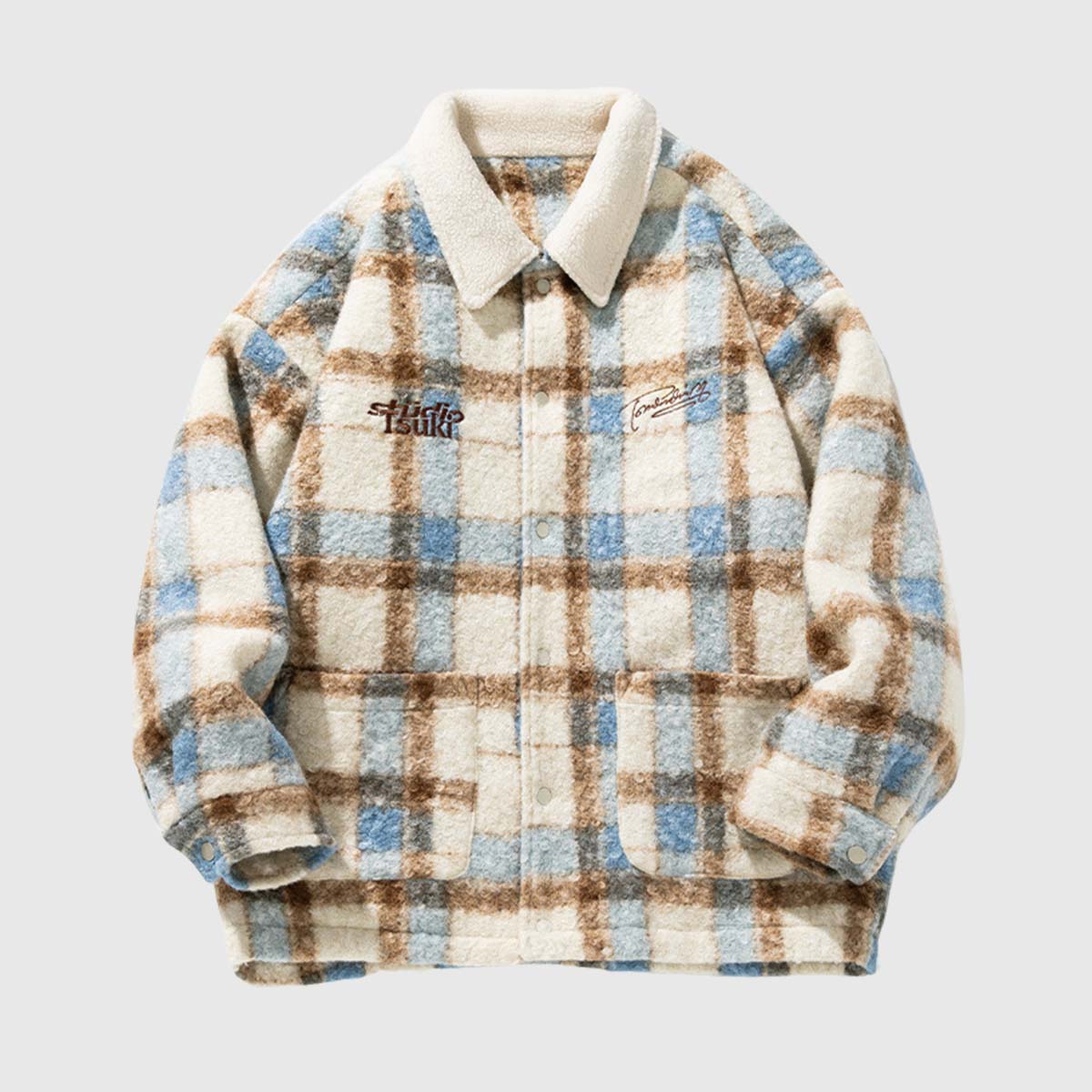 Plaid Sherpa Fleece Coats