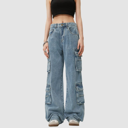 Vintage Straight Leg Patch Pocket Jeans