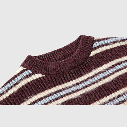 Japanese Retro Striped Knit Sweater