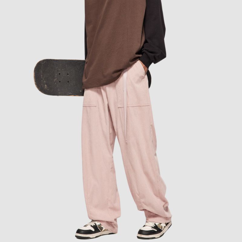 Adjustable Headlamp Corduroy Wide Leg Pants