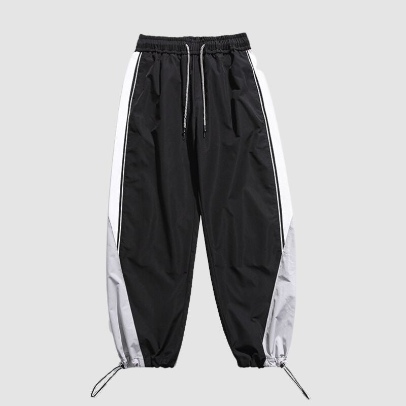 Wide Leg Color Contrast Parachute Pants