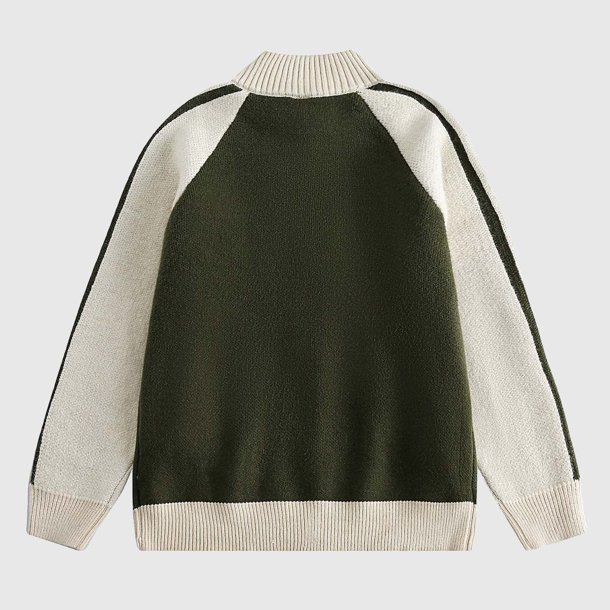 Colorblock Raglan Zip-Up Sweaters