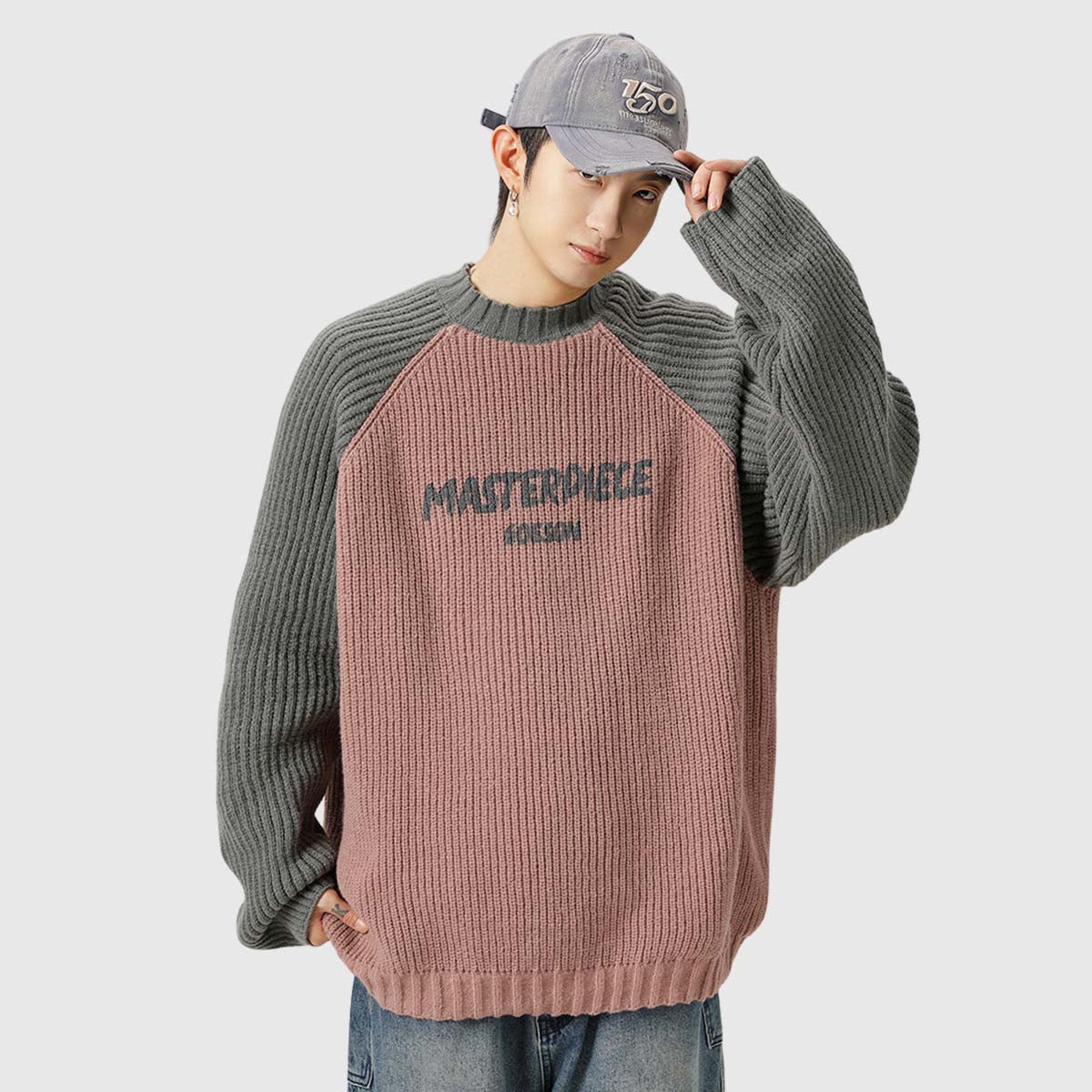 Casual Contrast Sleeve Pullover