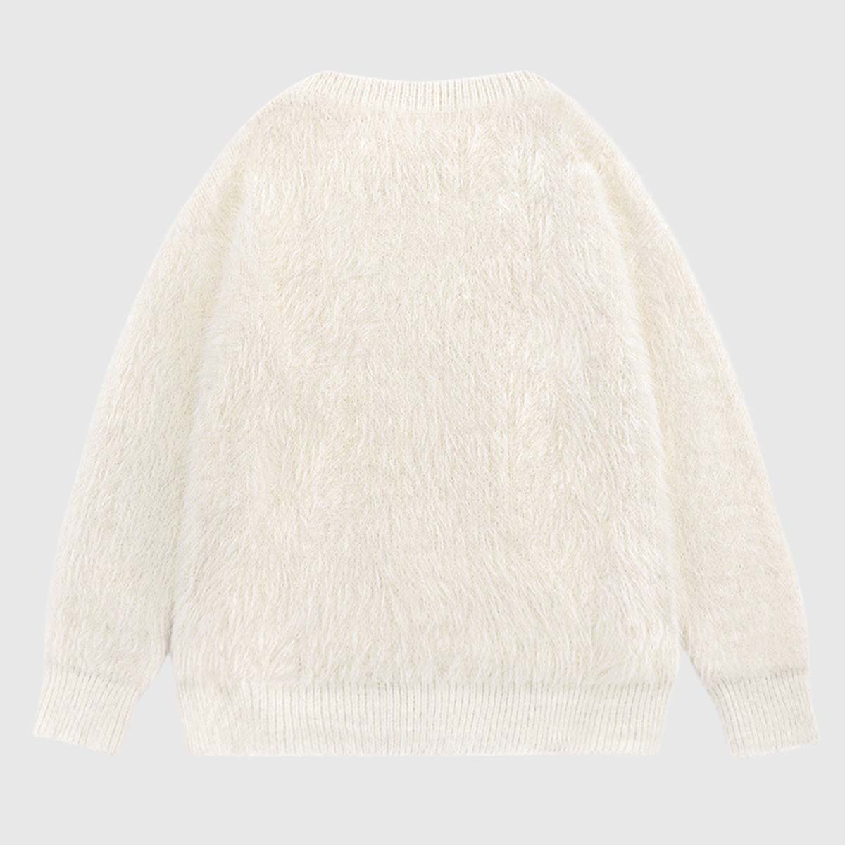 Fuzzy Cat Design Sweater