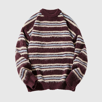 Japanese Retro Striped Knit Sweater