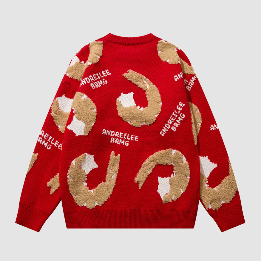 Cute Shrimp Pattern Sweater