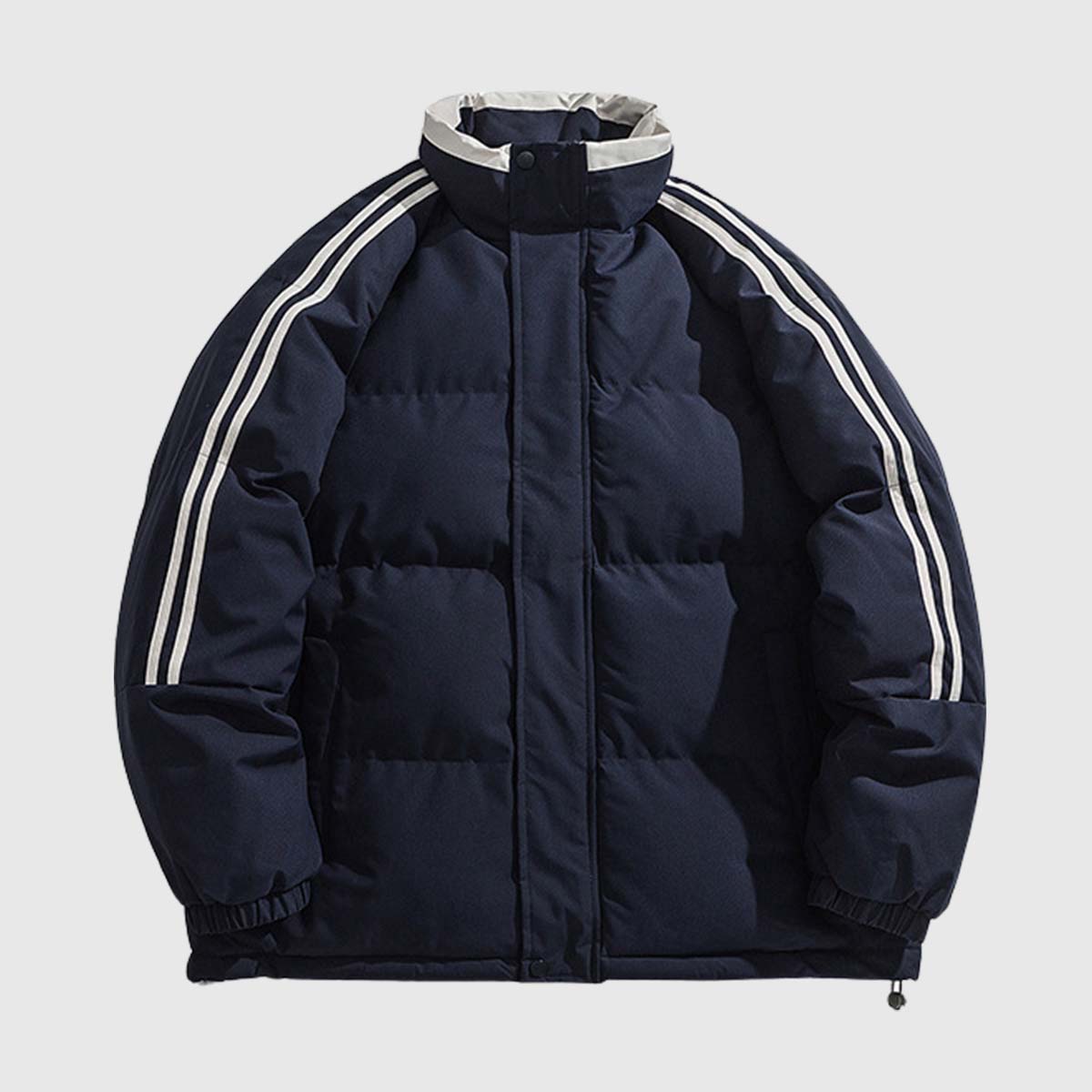 Striped Sleeve Puffer Jacket