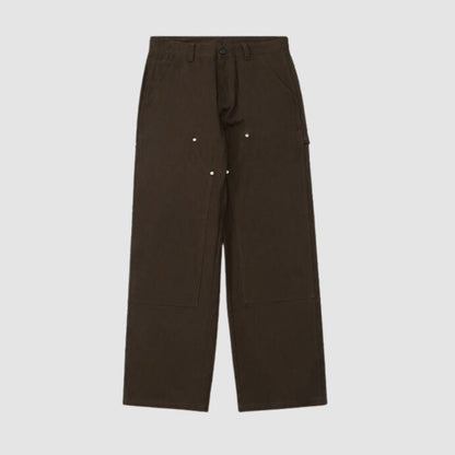 Wide Leg Solid Color Cargo Pants