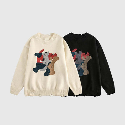 Playful Boxing Cats Sweater