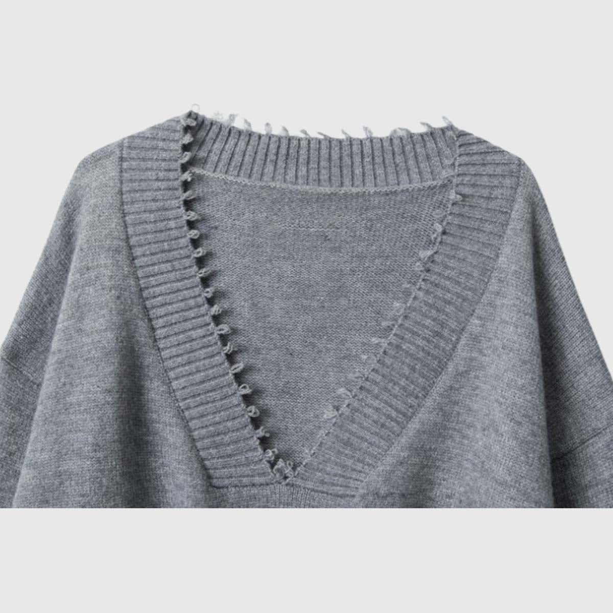 V-Neck Loose Knit Sweater