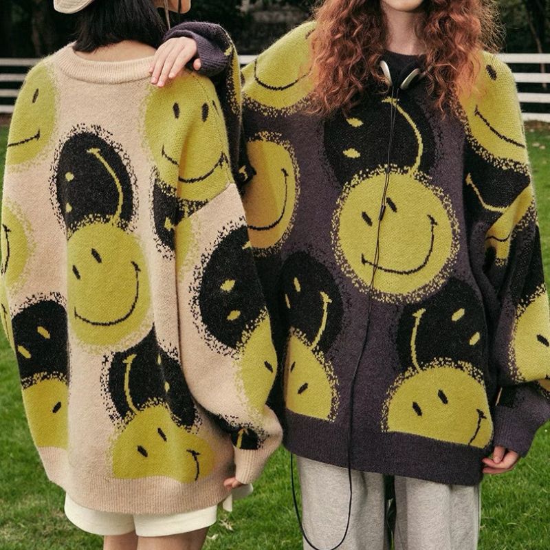 Smile Face Printed Pullover