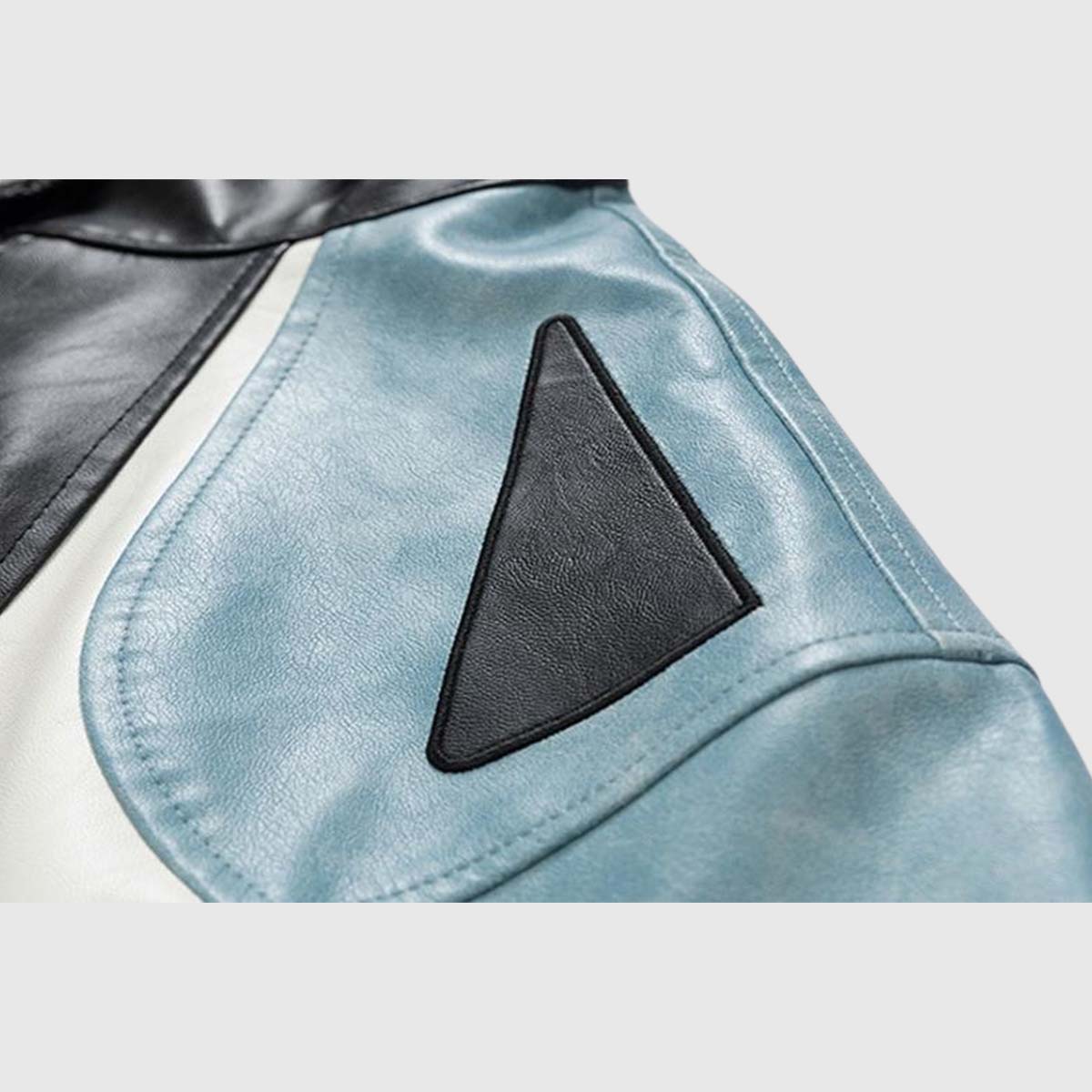 Colorblock PU Moto Jacket