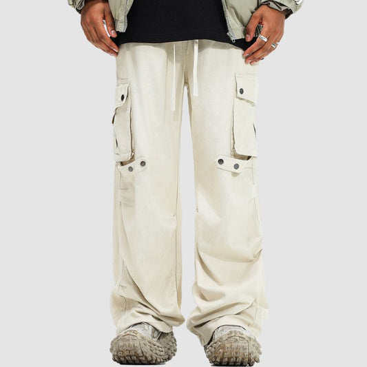 Pleated Multi Pocket Patch Cargo Pants