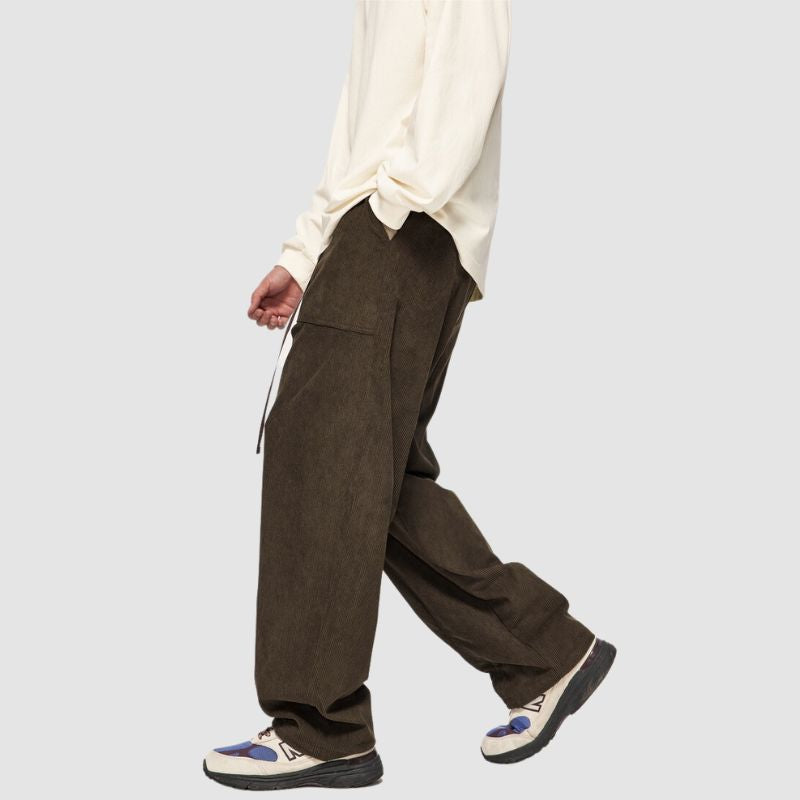 Adjustable Headlamp Corduroy Wide Leg Pants