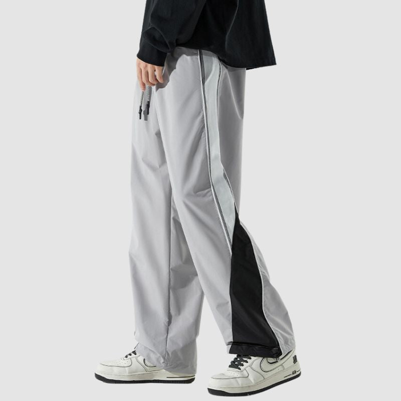 Wide Leg Color Contrast Parachute Pants