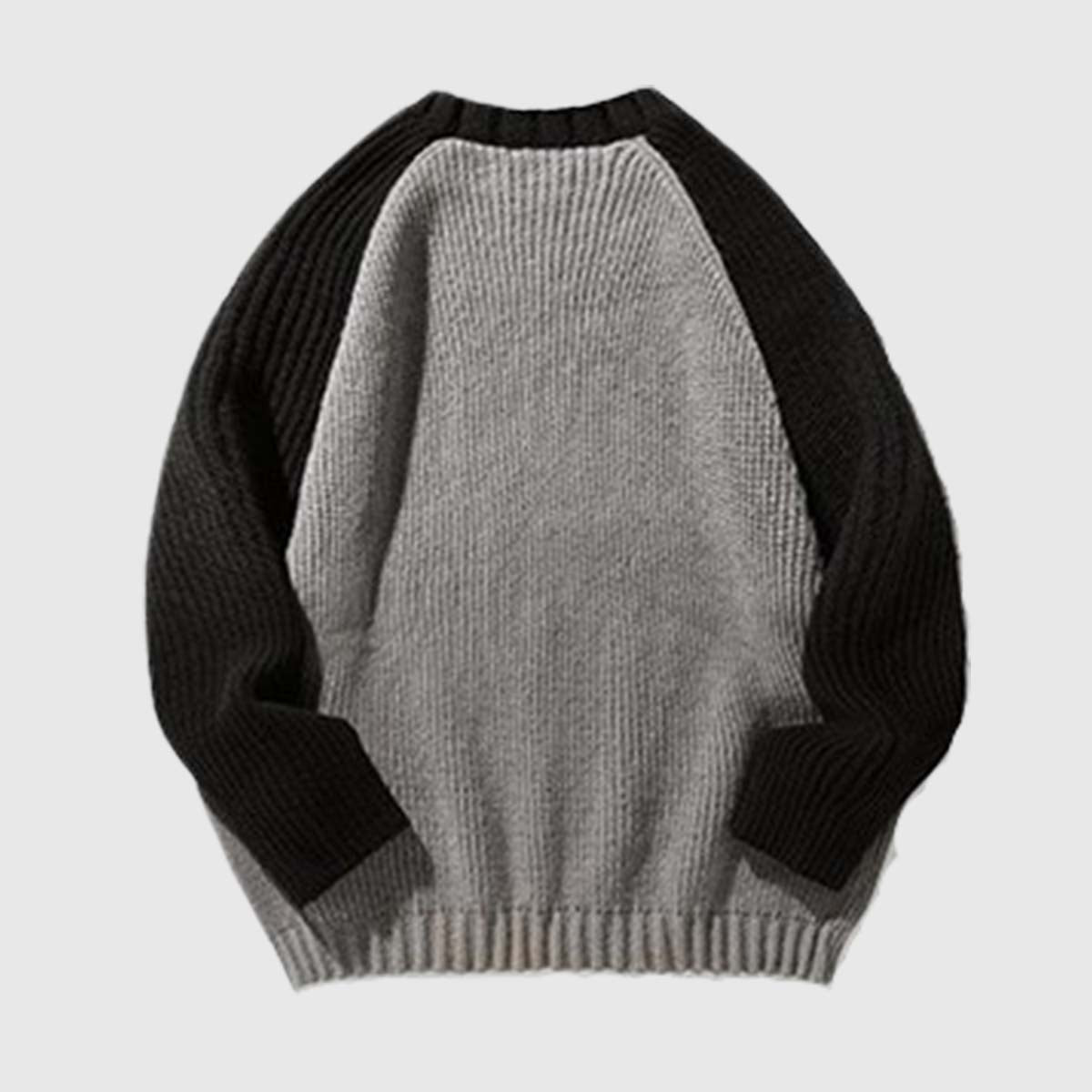 Casual Contrast Sleeve Pullover