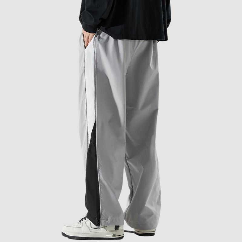 Wide Leg Color Contrast Parachute Pants