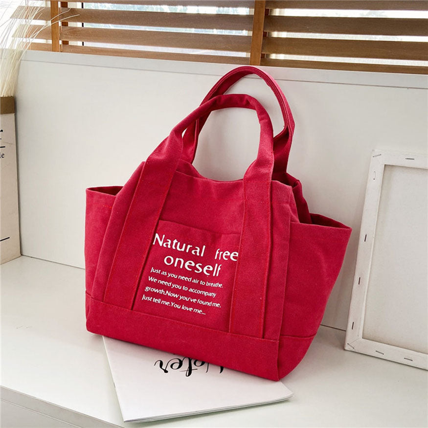 Oluolin Letter Printed Canvas Bags