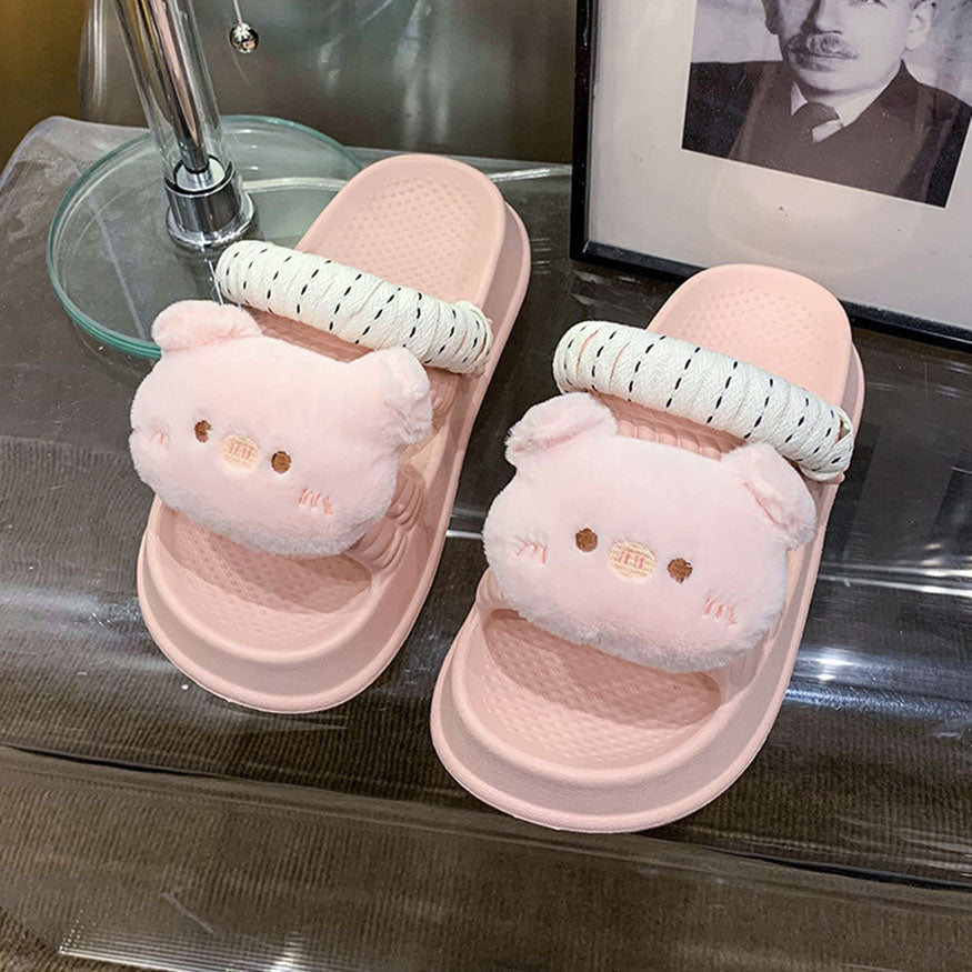 Two Strap Cartoon Doll Decor Sandals