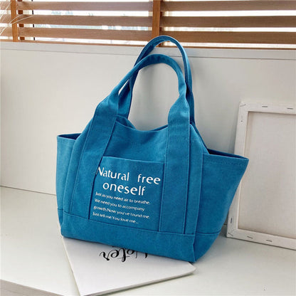 Oluolin Letter Printed Canvas Bags