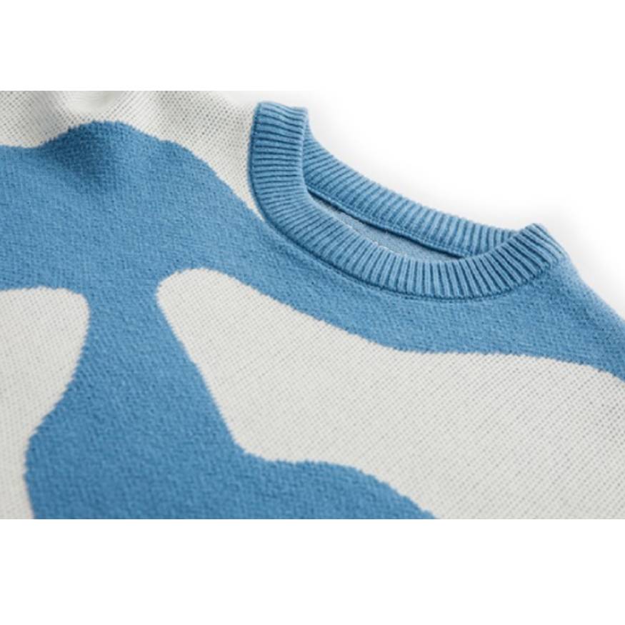 Cow Pattern Color Block Sweater